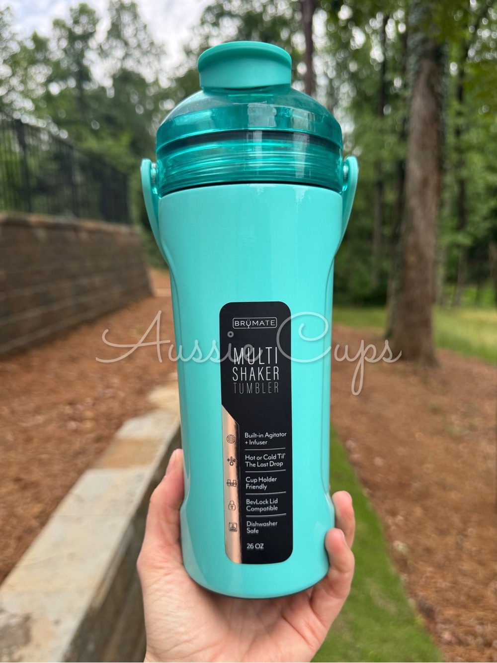 Aqua BrüMate Multi Shaker Tumbler — Turquoise light blue color, flawed